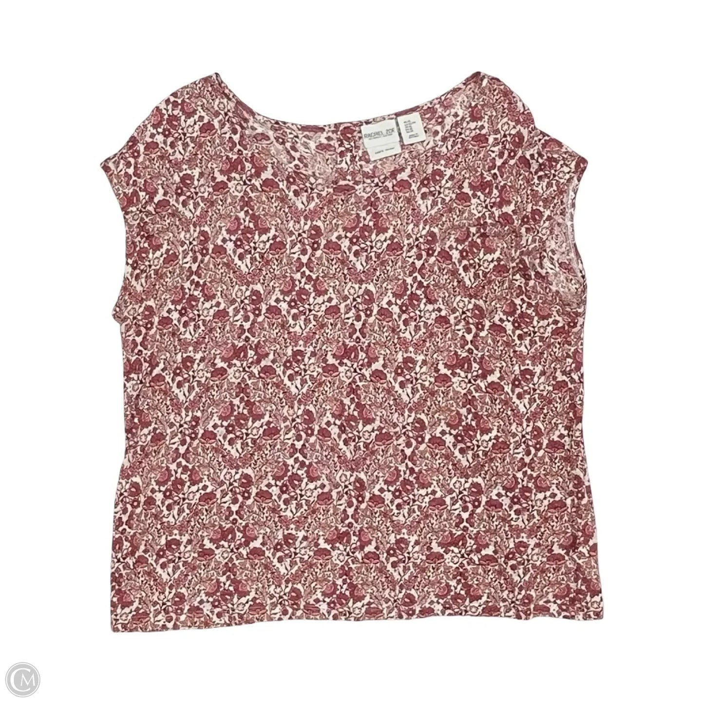 Top Short Sleeve By Rachel Zoe In Cream & Red, Size: Xl