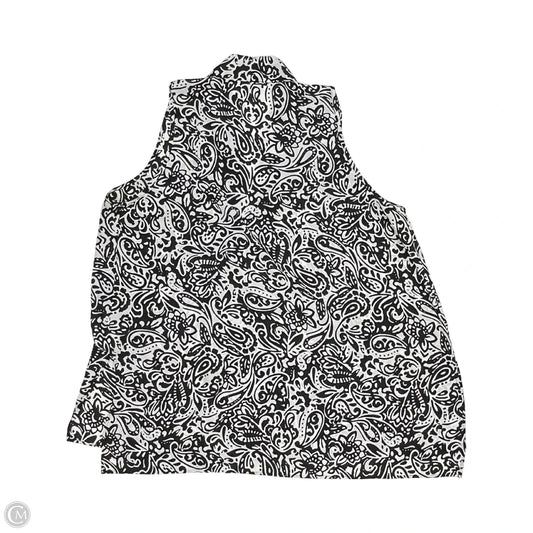 Blouse Sleeveless By Cmf In Black & White, Size: Xl