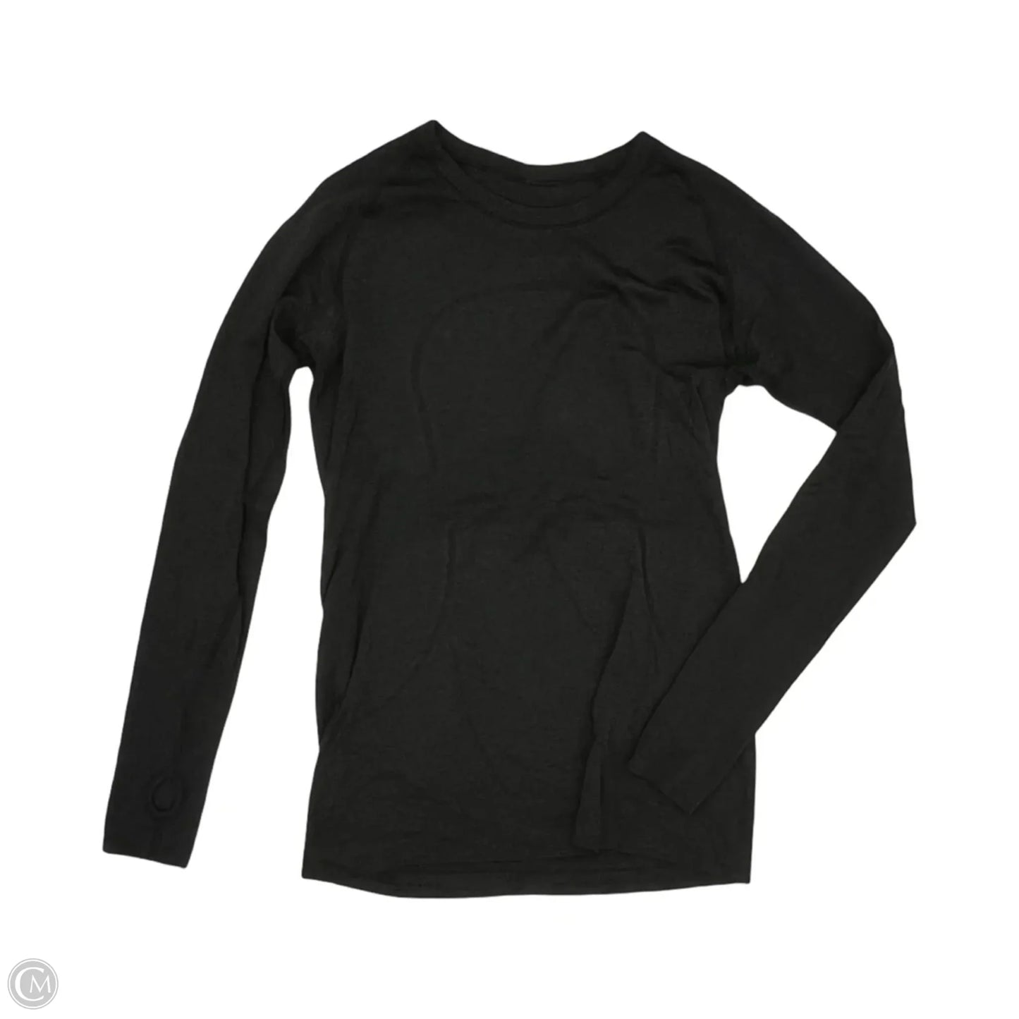 Athletic Top Long Sleeve Collar By Lululemon In Black, Size: M
