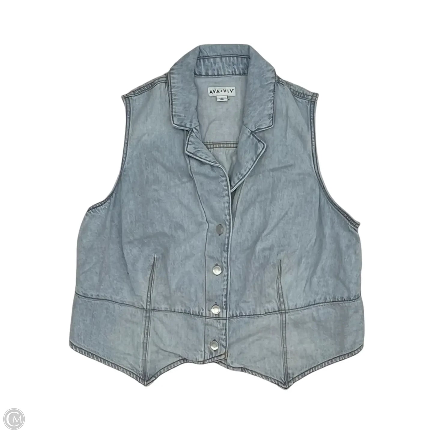 Top Sleeveless By Ava & Viv In Blue Denim, Size: 1x