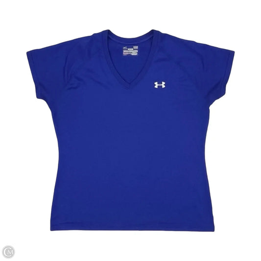 Athletic Top Short Sleeve By Under Armour In Blue, Size: L