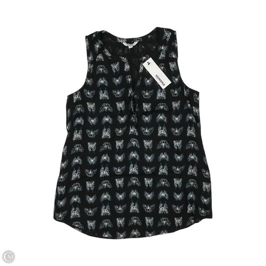 Blouse Sleeveless By Sonoma In Black & Blue, Size: Xs