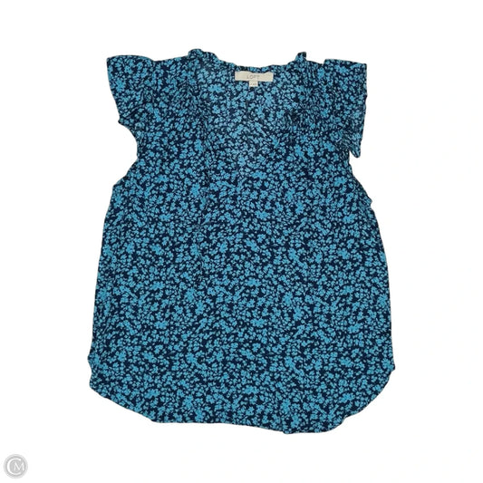 Blouse Short Sleeve By Loft In Blue, Size: M