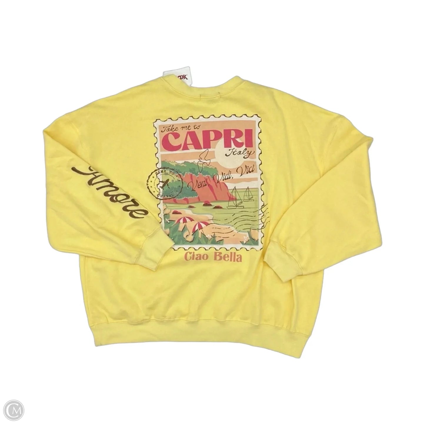 Sweatshirt Crewneck By Clothes Mentor In Yellow, Size: M