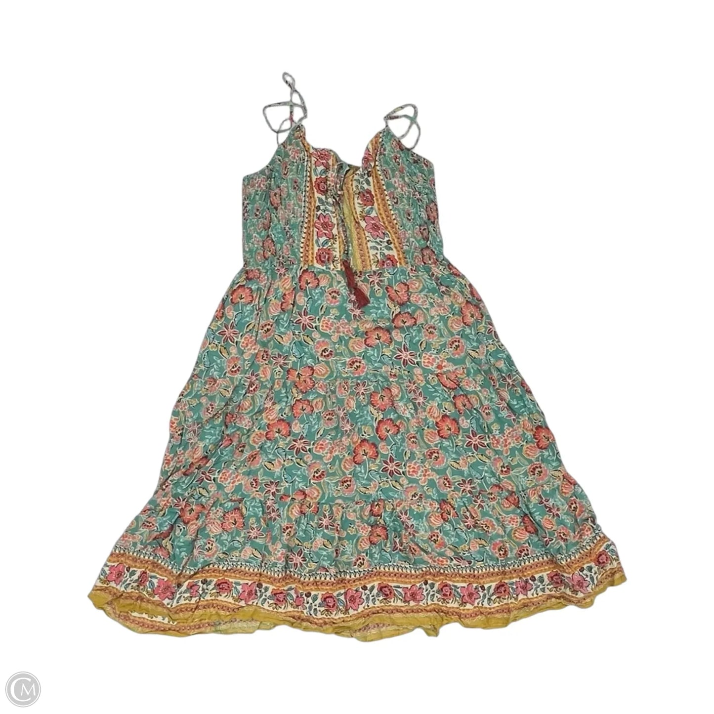 Dress Casual Midi By Angie In Green & Orange, Size: 3x
