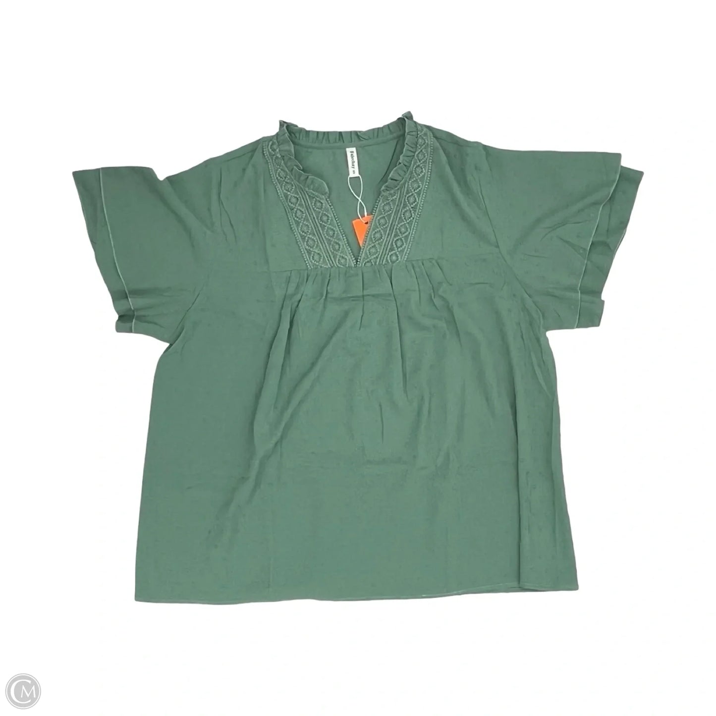 Blouse Short Sleeve By Cmf In Green, Size: 3x