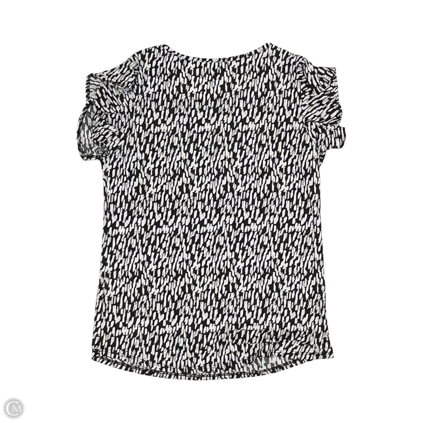 Blouse Short Sleeve By Bombom In Black & White, Size: S