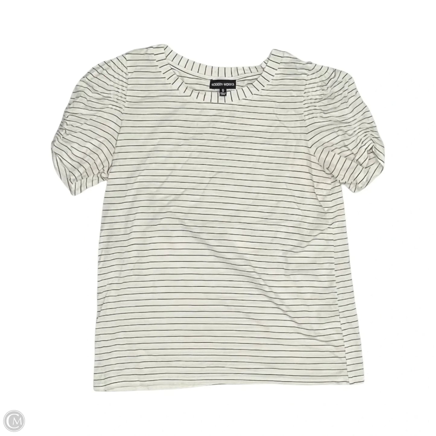 Top Short Sleeve By Modern Works In Black & Cream, Size: S