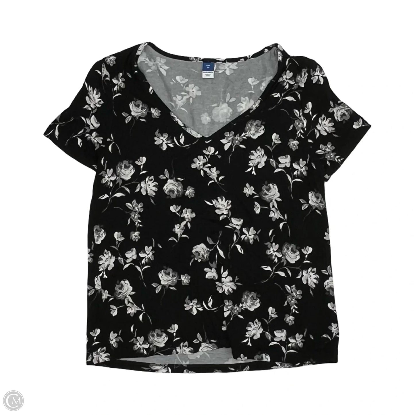 Top Short Sleeve By Old Navy In Black & White, Size: Xs