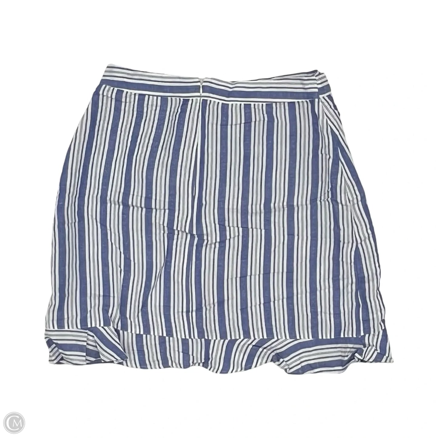 Skirt Mini & Short By Elan In Blue & White, Size: L