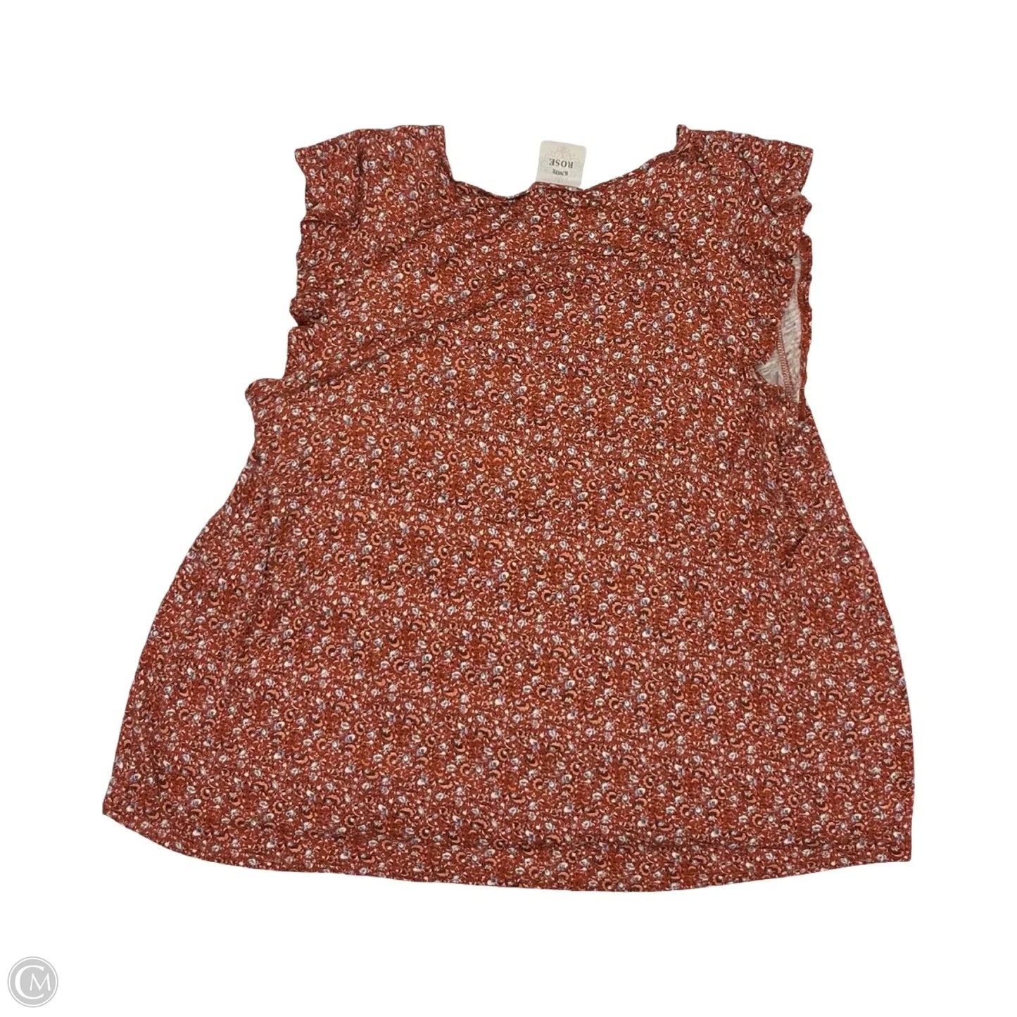 Top Short Sleeve By Knox Rose In Floral Print, Size: Xl