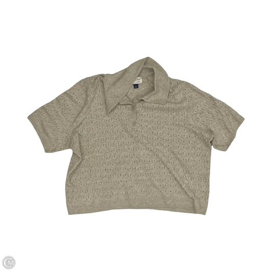 Sweater Short Sleeve By Universal Thread In Tan, Size: L