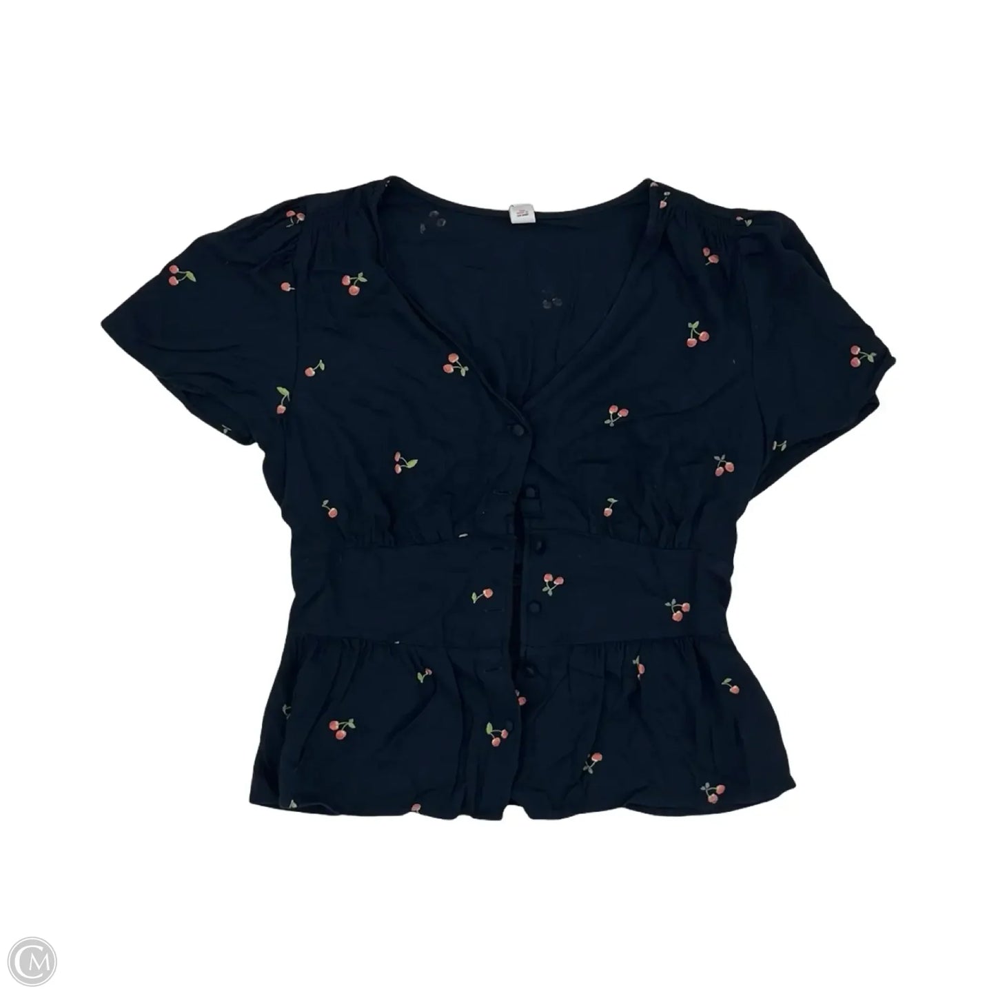 Blouse Short Sleeve By Old Navy In Blue & Red, Size: M