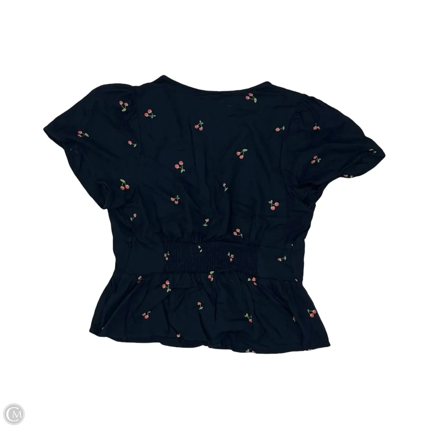 Blouse Short Sleeve By Old Navy In Blue & Red, Size: M