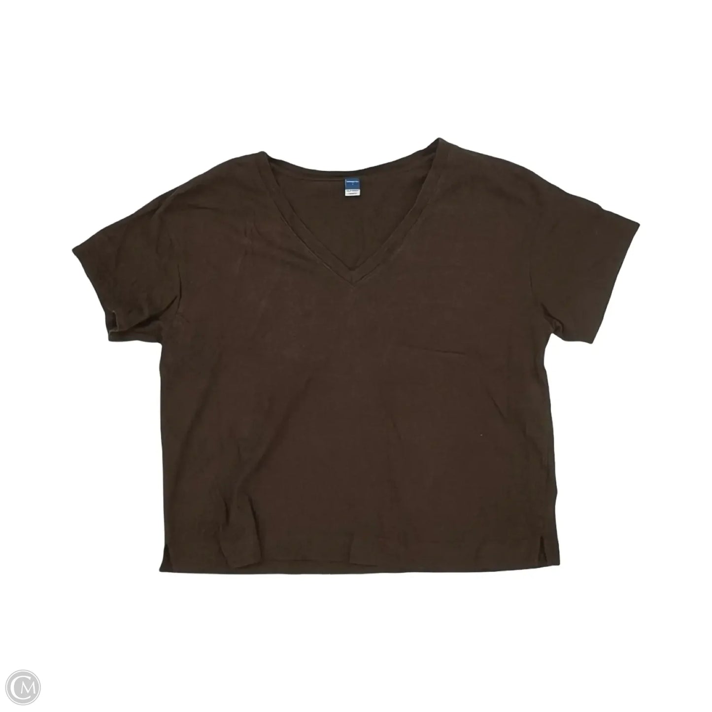 Top Short Sleeve By Le Caviar In Brown, Size: L