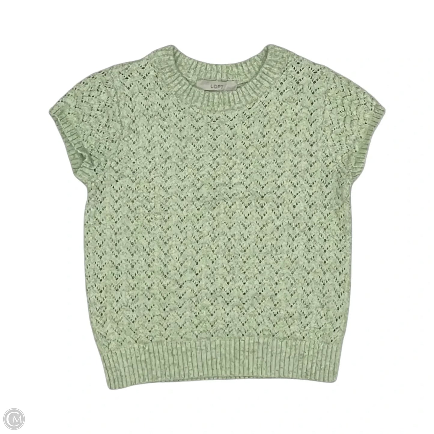 Sweater Short Sleeve By Loft In Green, Size: S