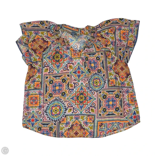 Blouse Short Sleeve By Democracy In Multi-colored, Size: 2x