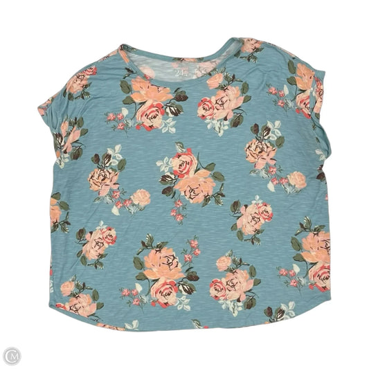 Top Short Sleeve By Maurices In Floral Print, Size: 2x