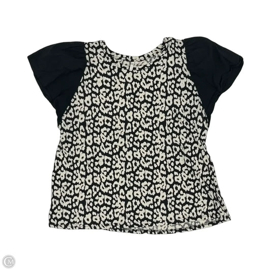 Blouse Short Sleeve By Cato In Black & Cream, Size: 3x