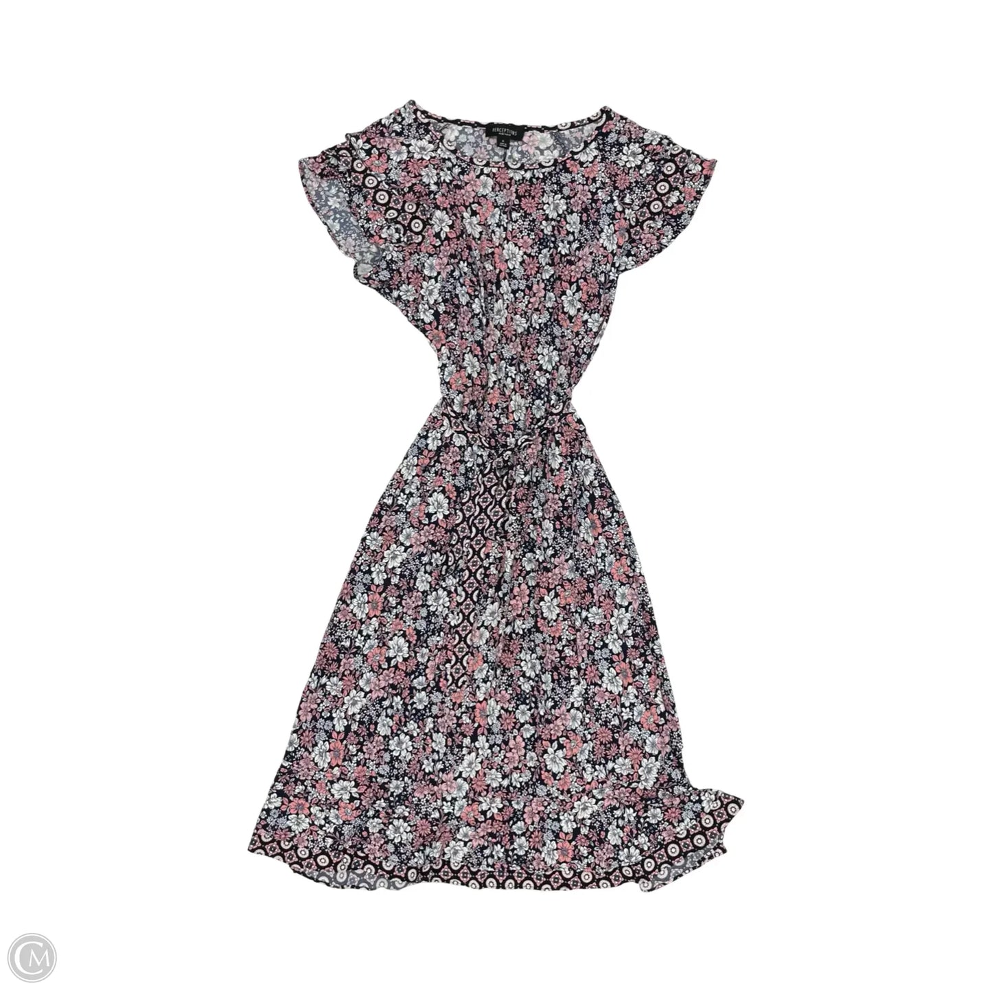 Dress Party Midi By Perceptions In Floral Print, Size: Xl