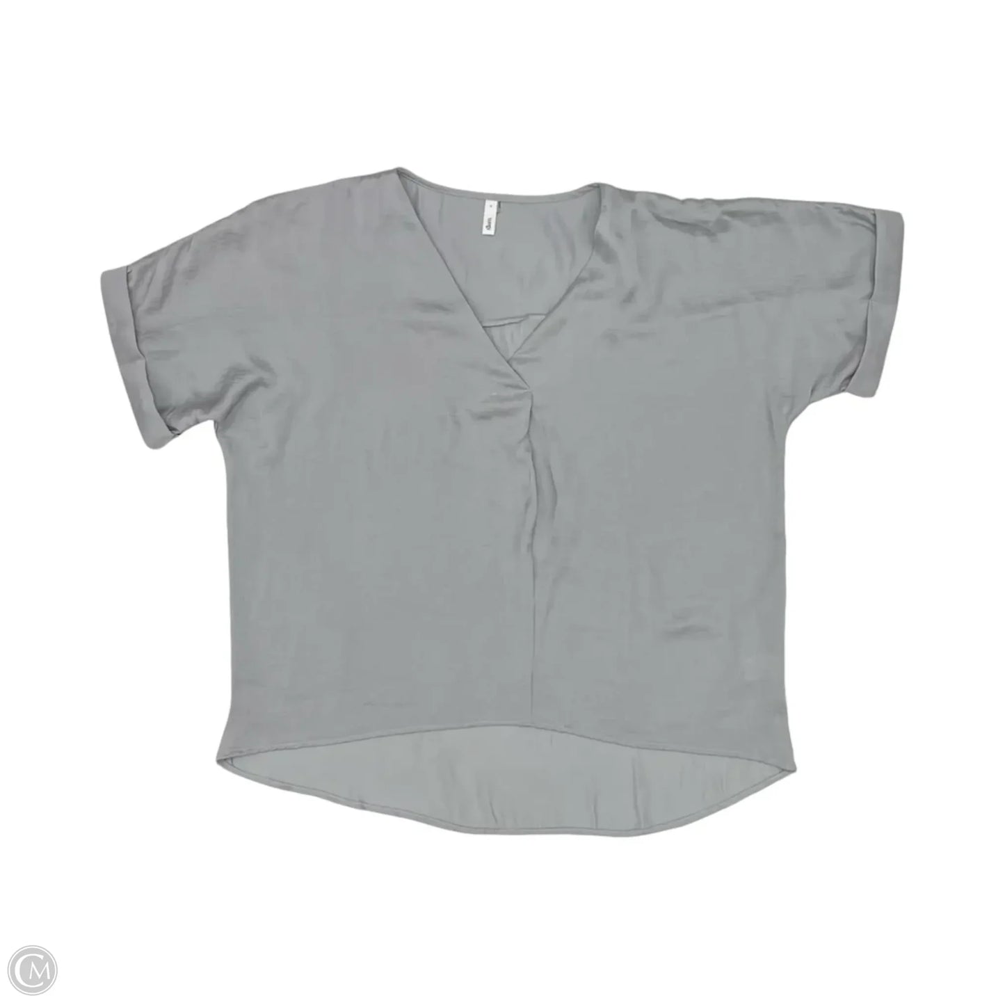 Blouse Short Sleeve By Glam In Grey, Size: S