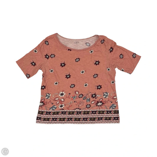 Top Short Sleeve By Loft In Floral Print, Size: M