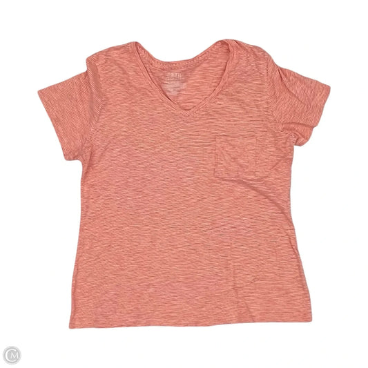 Top Short Sleeve By Time And Tru In Orange, Size: L