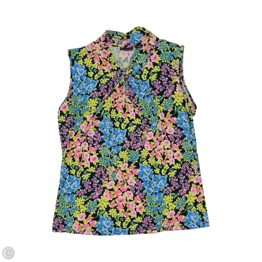Blouse Sleeveless By Tahari In Floral Print, Size: M