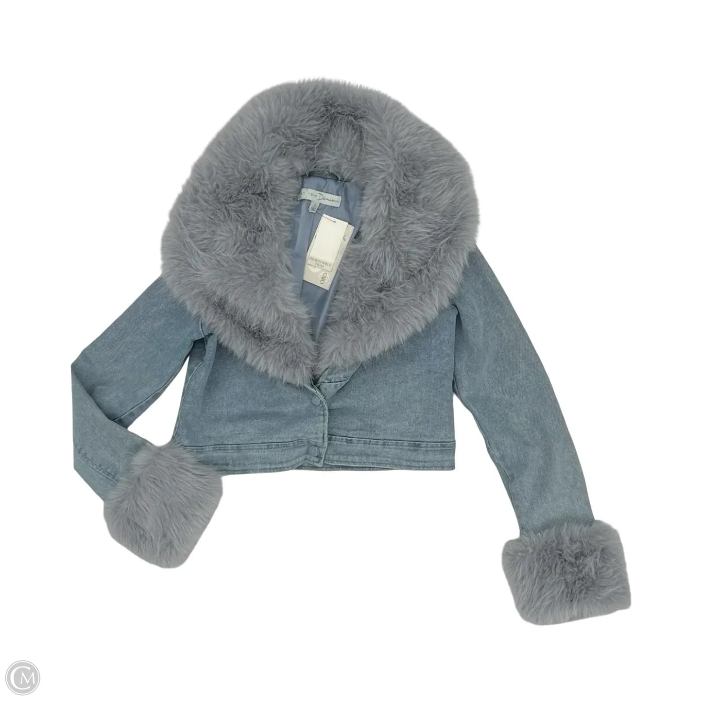 Jacket Denim By Cato In Blue & Grey, Size: S