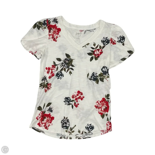 Top Short Sleeve By Maurices In Floral Print, Size: Xs