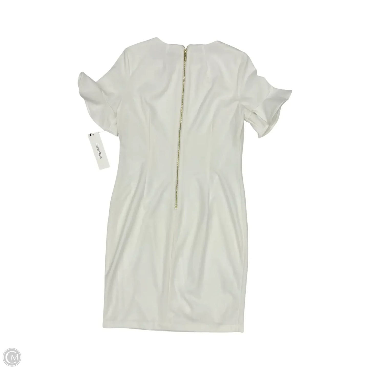 Dress Work By Calvin Klein In Cream, Size: 12