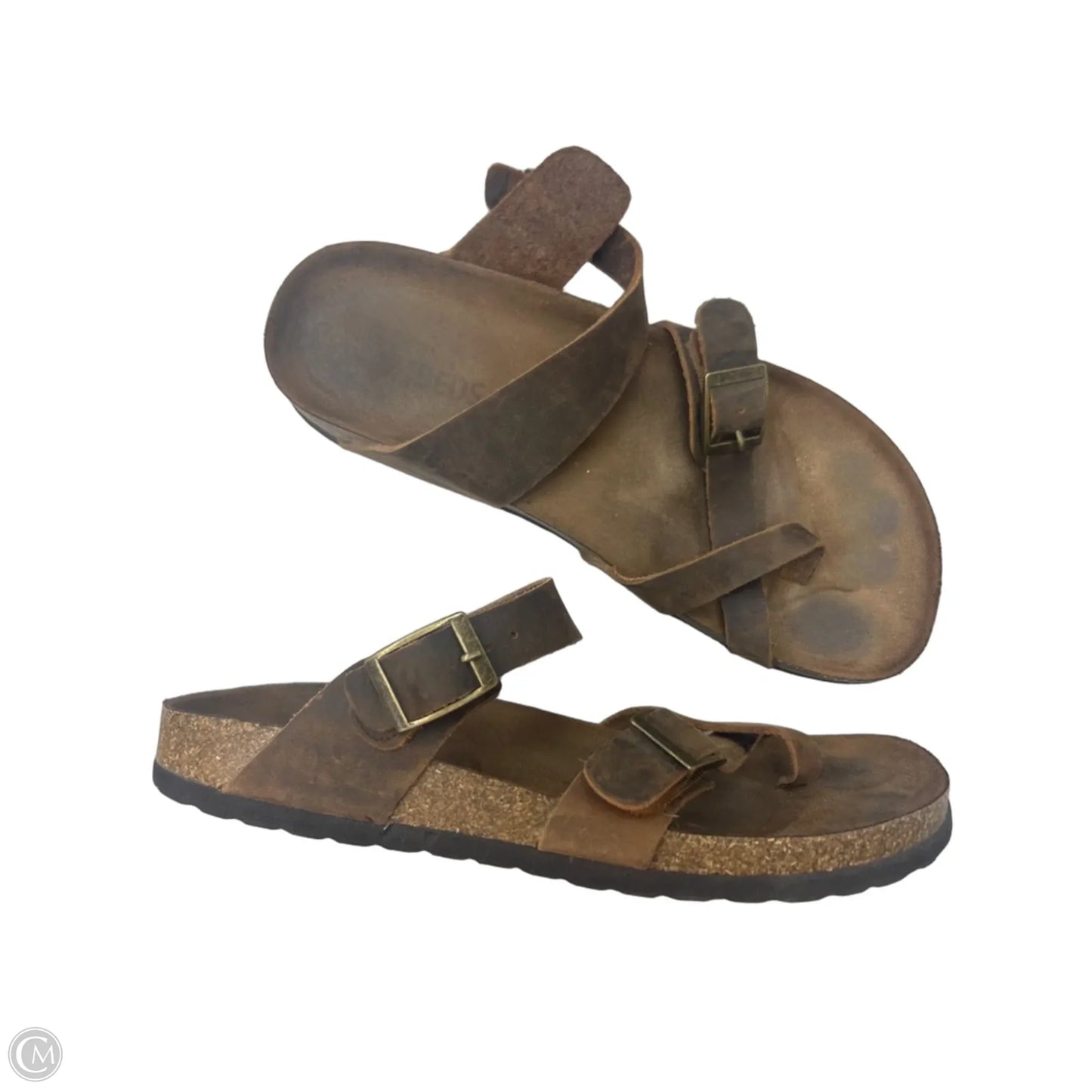Sandals Flats By Clothes Mentor In Brown, Size: 9