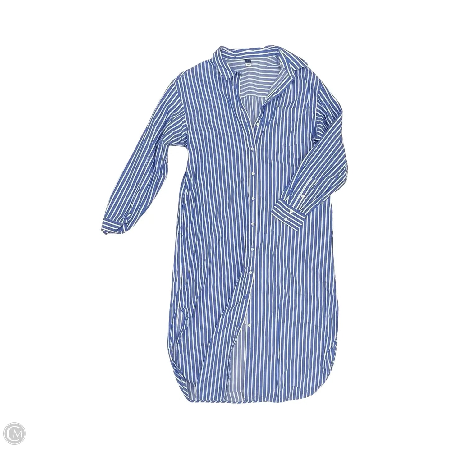 Dress Casual Midi By Old Navy In Blue & Cream, Size: M