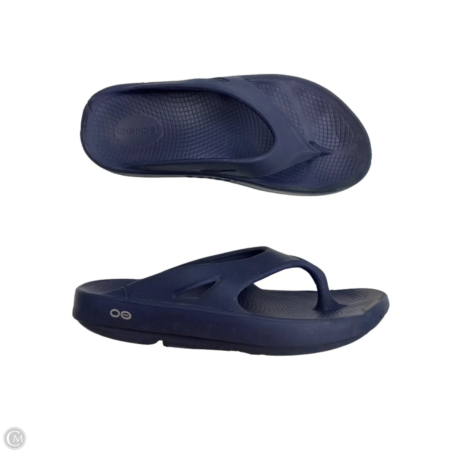 Sandals Flip Flops By Oofos In Navy, Size: 9