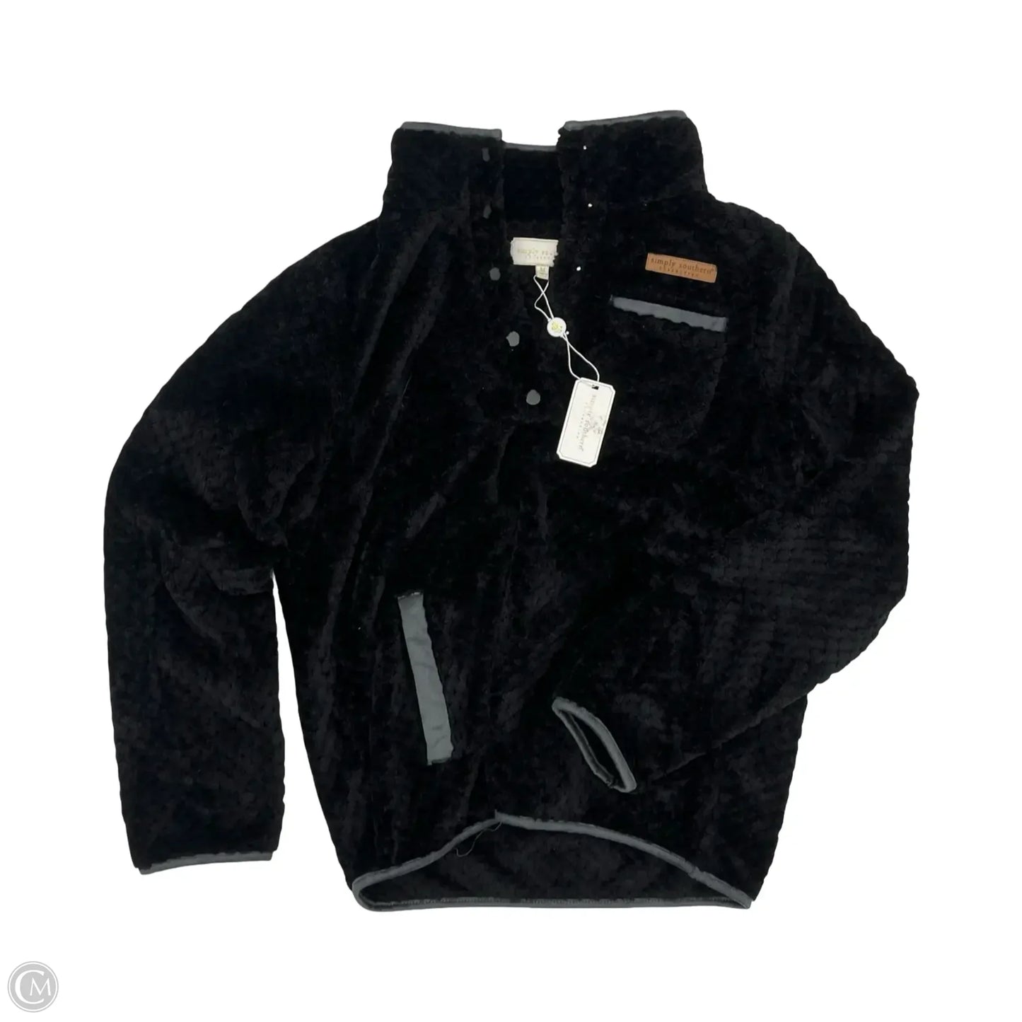 Sweatshirt Collar By Simply Southern In Black, Size: M