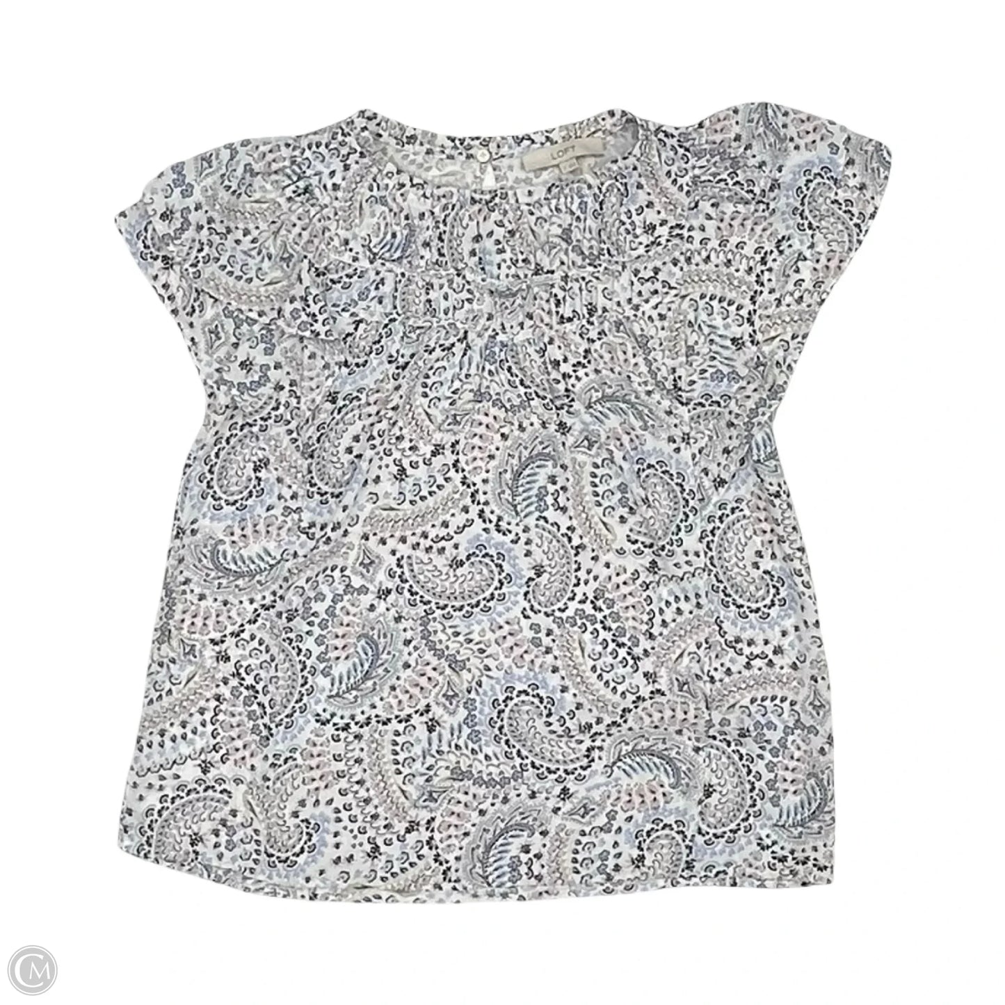 Blouse Short Sleeve By Loft In Floral Print, Size: M