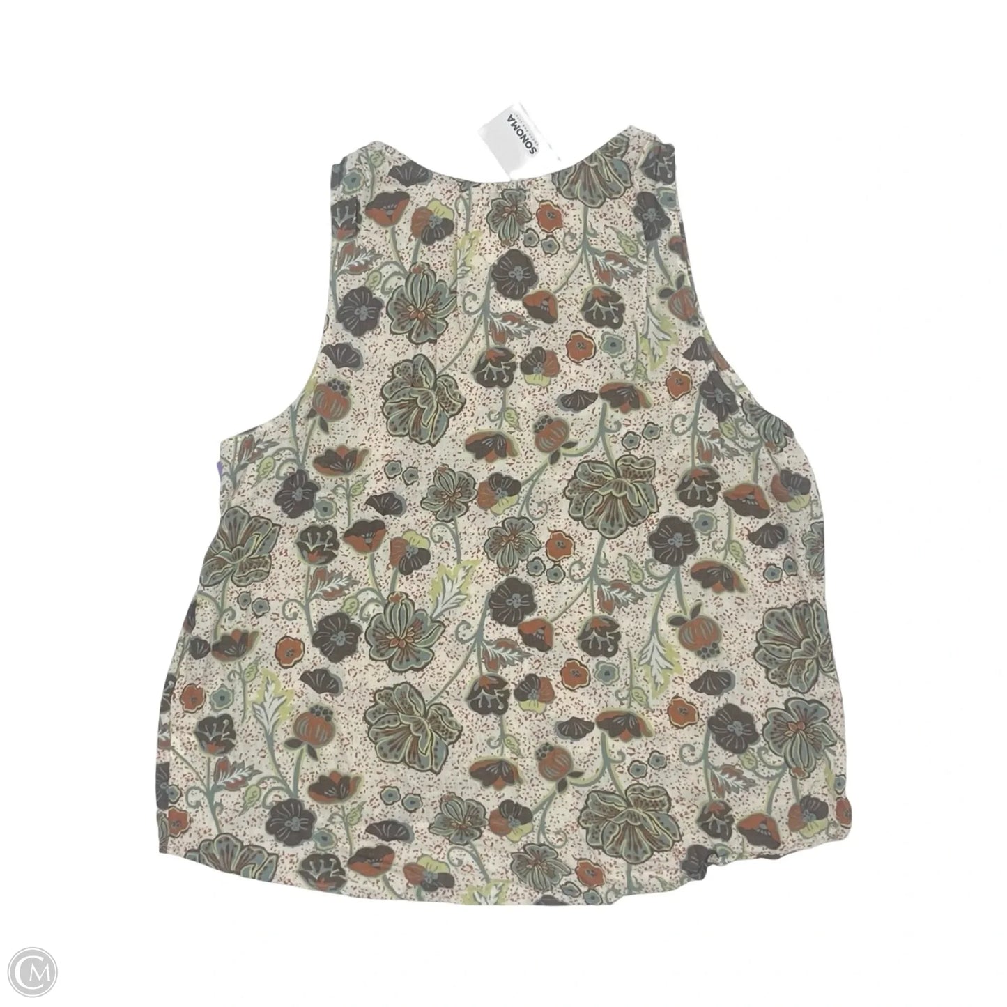 Blouse Sleeveless By Sonoma In Floral Print, Size: Xl