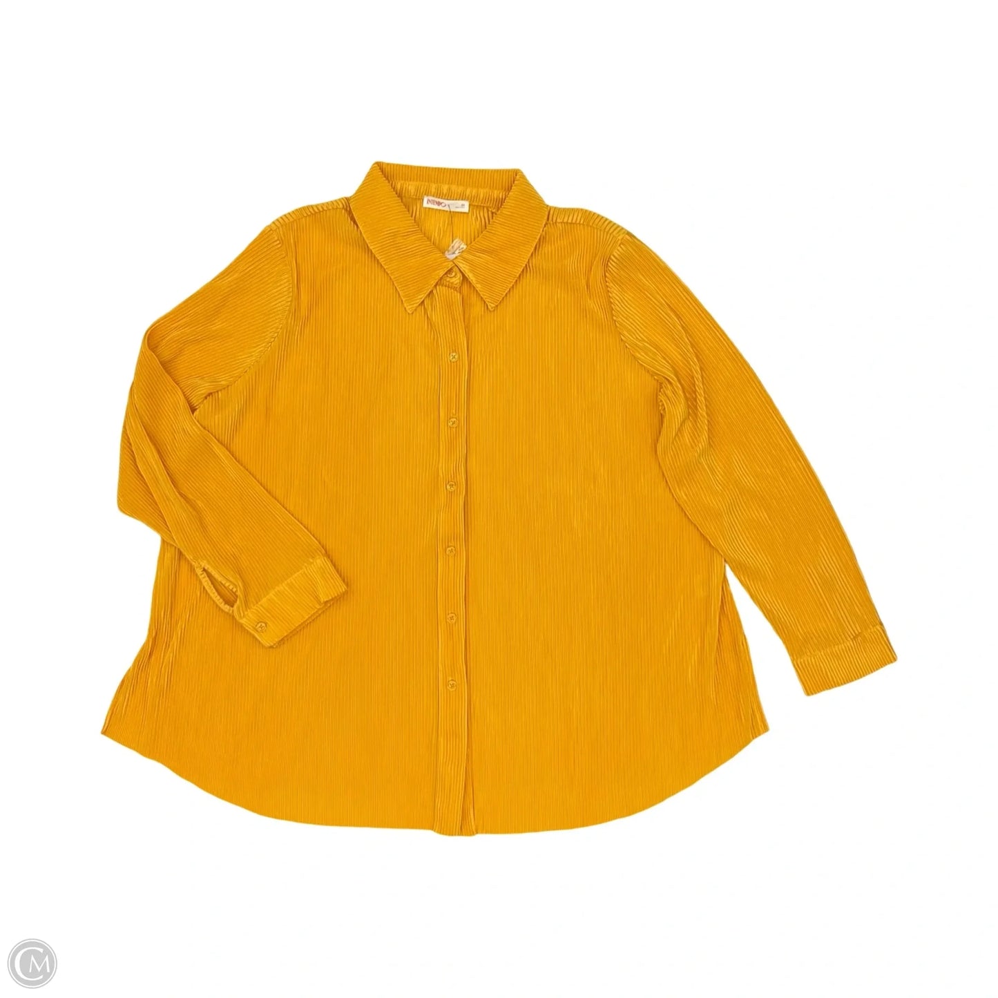 Blouse Long Sleeve By Cmf In Yellow, Size: 3x