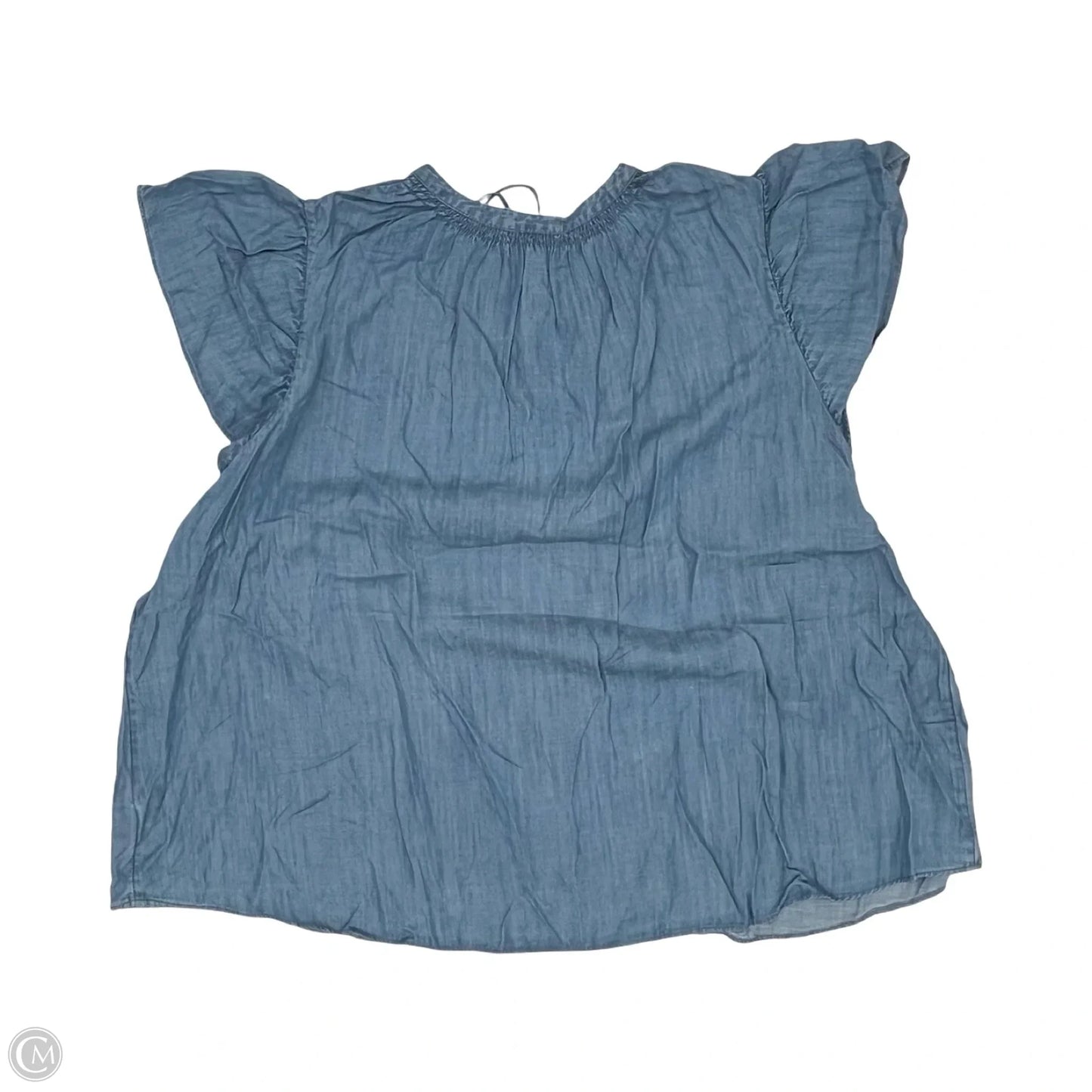 Blouse Short Sleeve By Lc Lauren Conrad In Blue Denim, Size: 4x