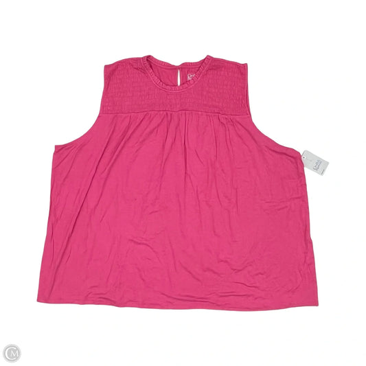 Blouse Sleeveless By Croft And Barrow In Pink, Size: 4x