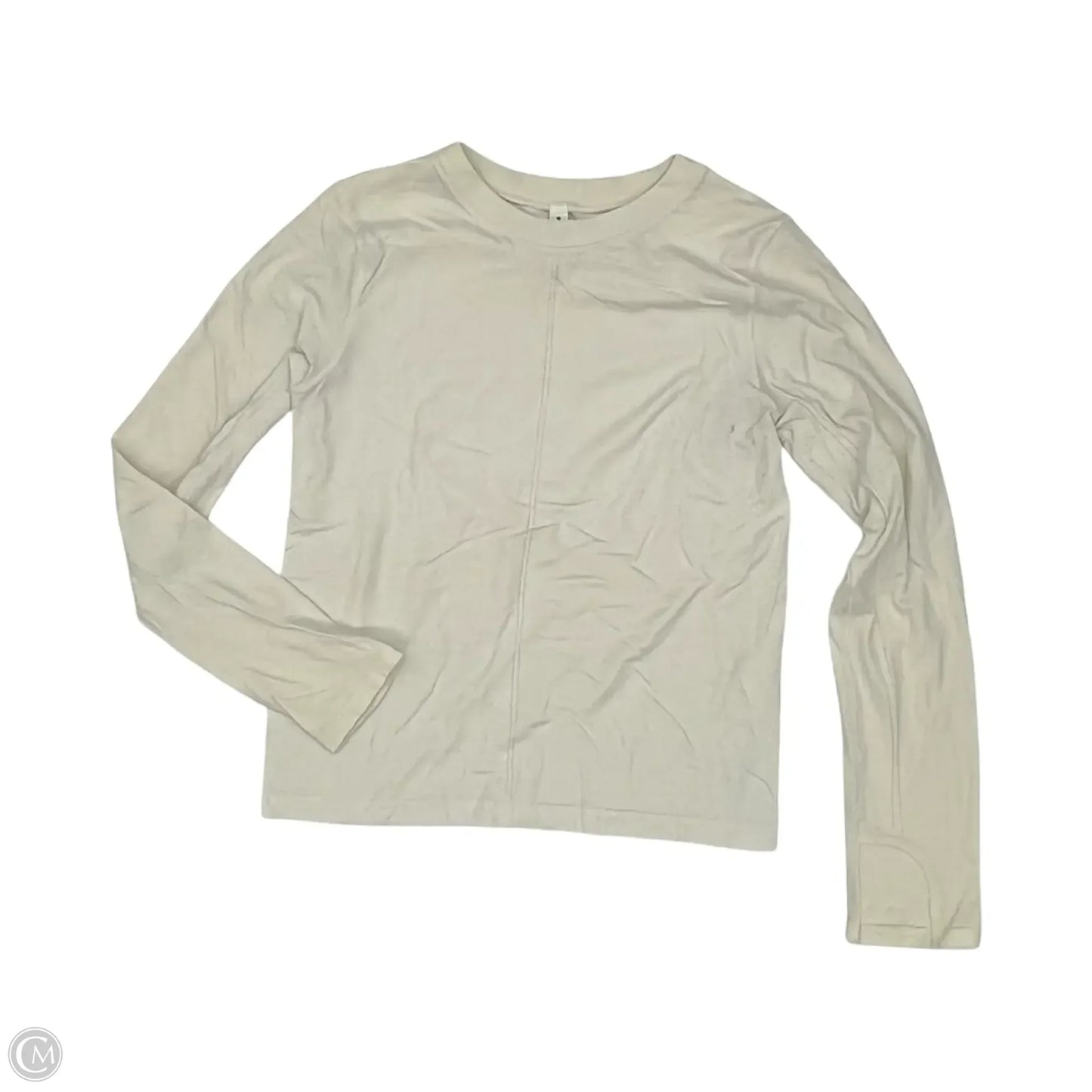 Athletic Top Long Sleeve Crewneck By Athleta In Cream, Size: L