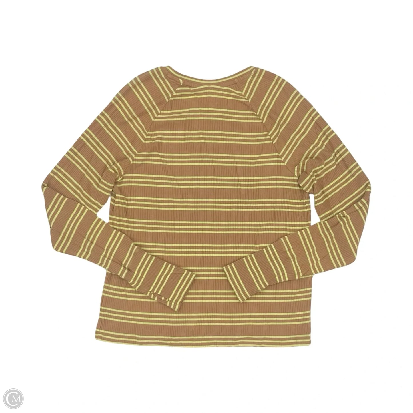 Top Long Sleeve By Aerie In Brown & Green, Size: L