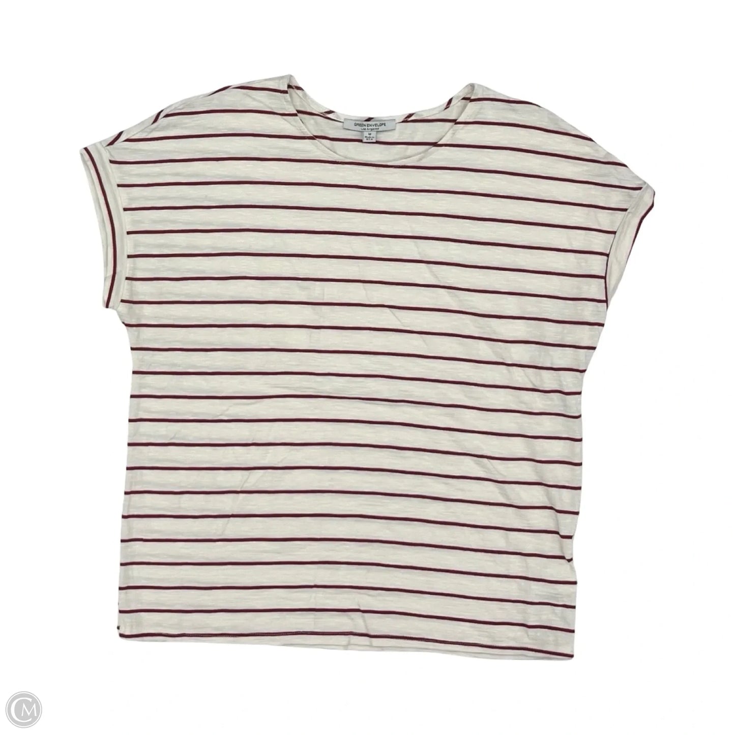 Top Short Sleeve By Green Envelope In Striped Pattern, Size: M