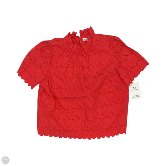 Blouse Short Sleeve By Free Assembly In Orange, Size: M