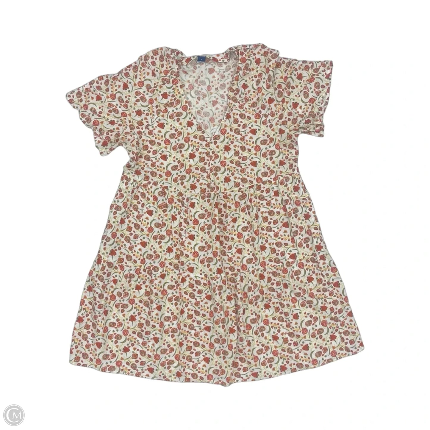 Dress Casual Short By Old Navy In Orange & White, Size: M