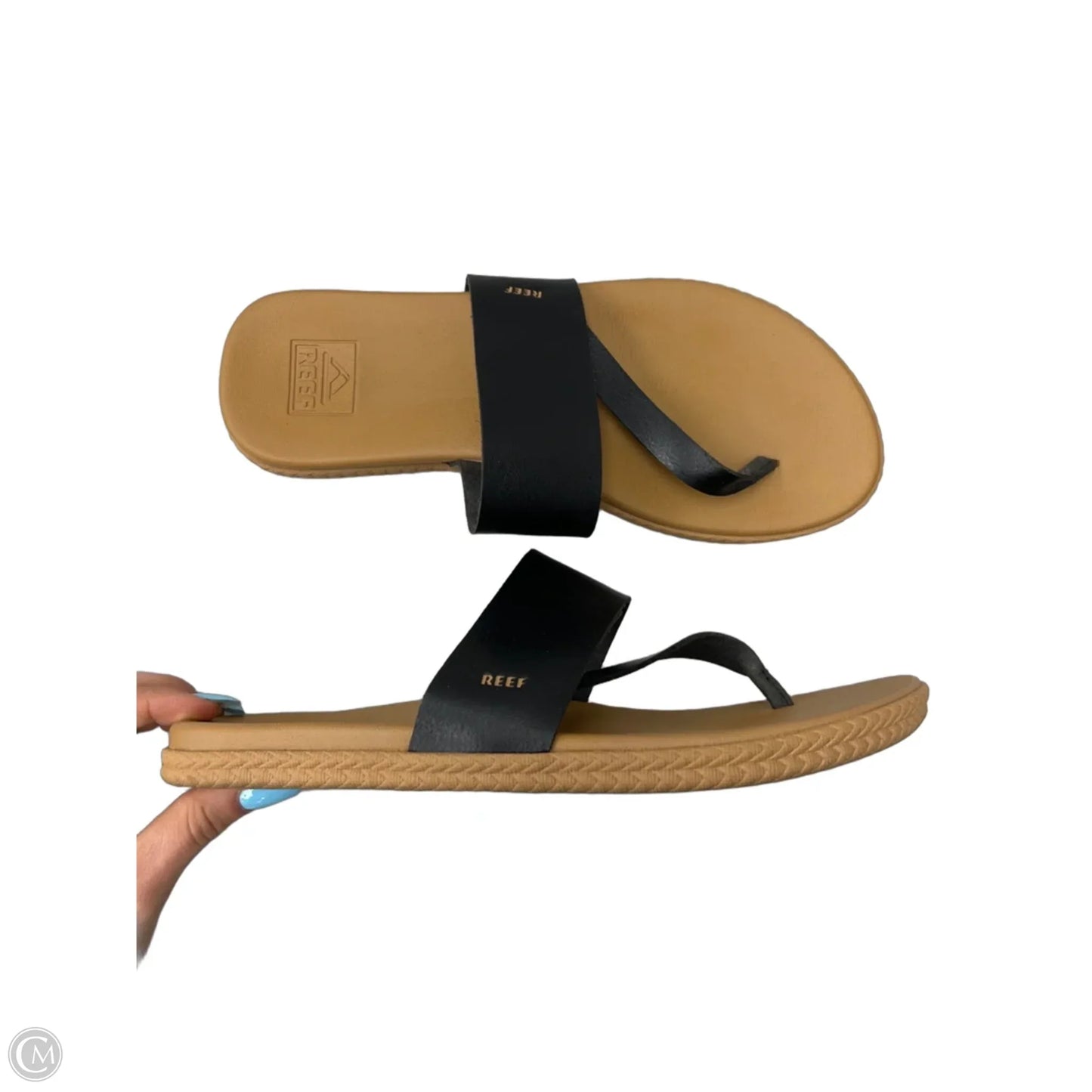 Sandals Flats By Reef In Black, Size: 8