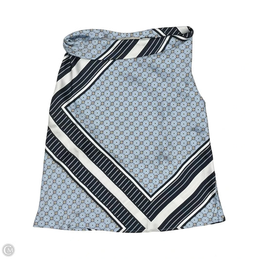 Blouse Sleeveless By Loft In Blue & White, Size: M