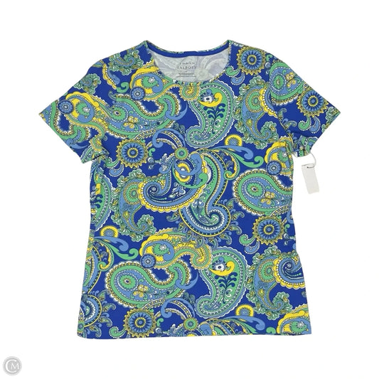 Top Short Sleeve By Talbots In Blue & Green, Size: M