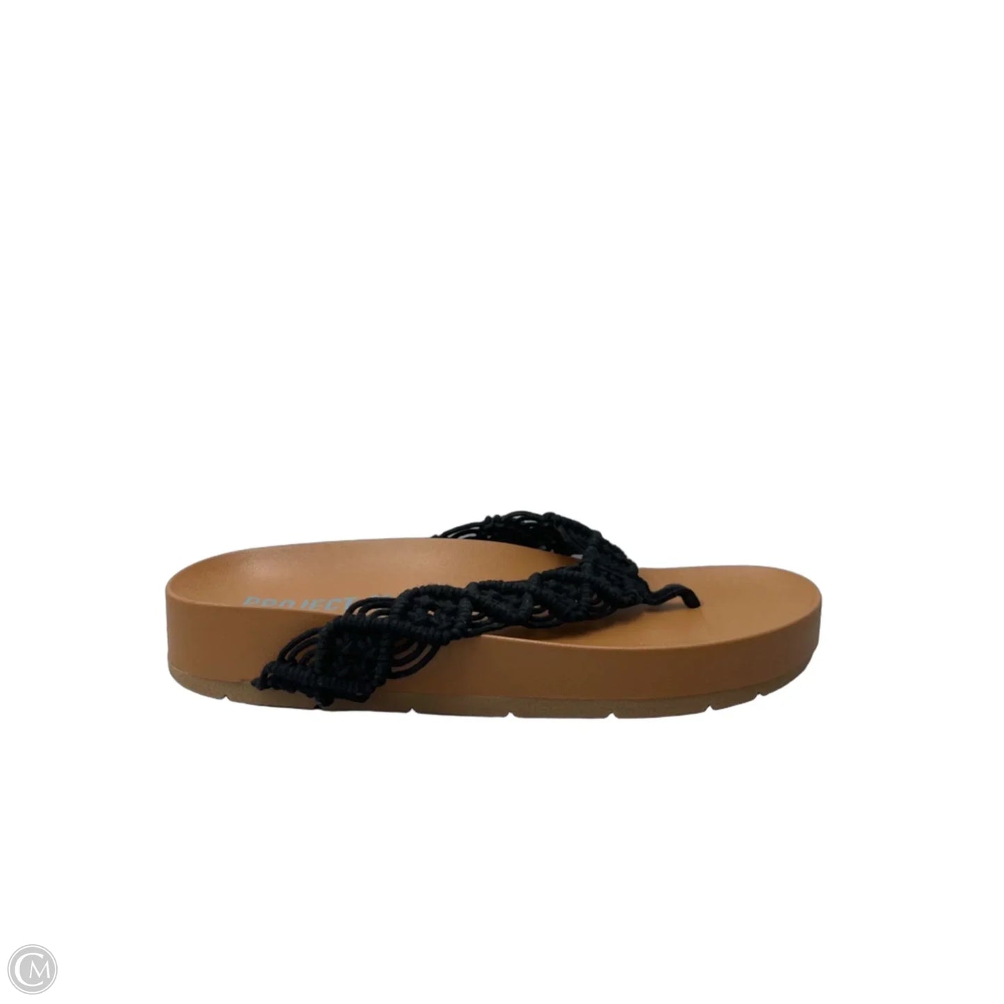 Sandals Flip Flops By Clothes Mentor In Black, Size: 7.5