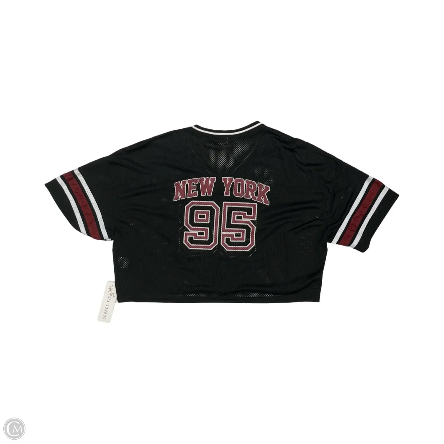 Athletic Top Short Sleeve By Cmf In Black & Red, Size: L